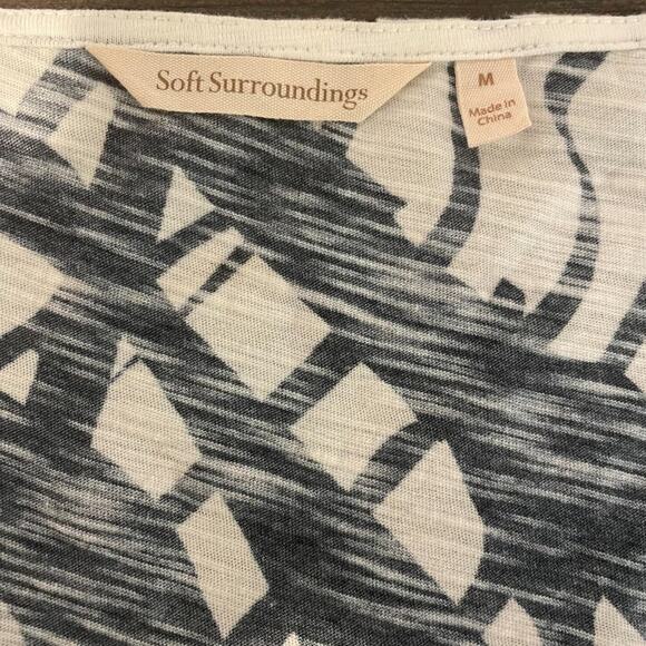 Soft Surroundings 100% Cotton Botainical Print Flowy Tunic Tank Top Size Medium - Picture 5 of 5